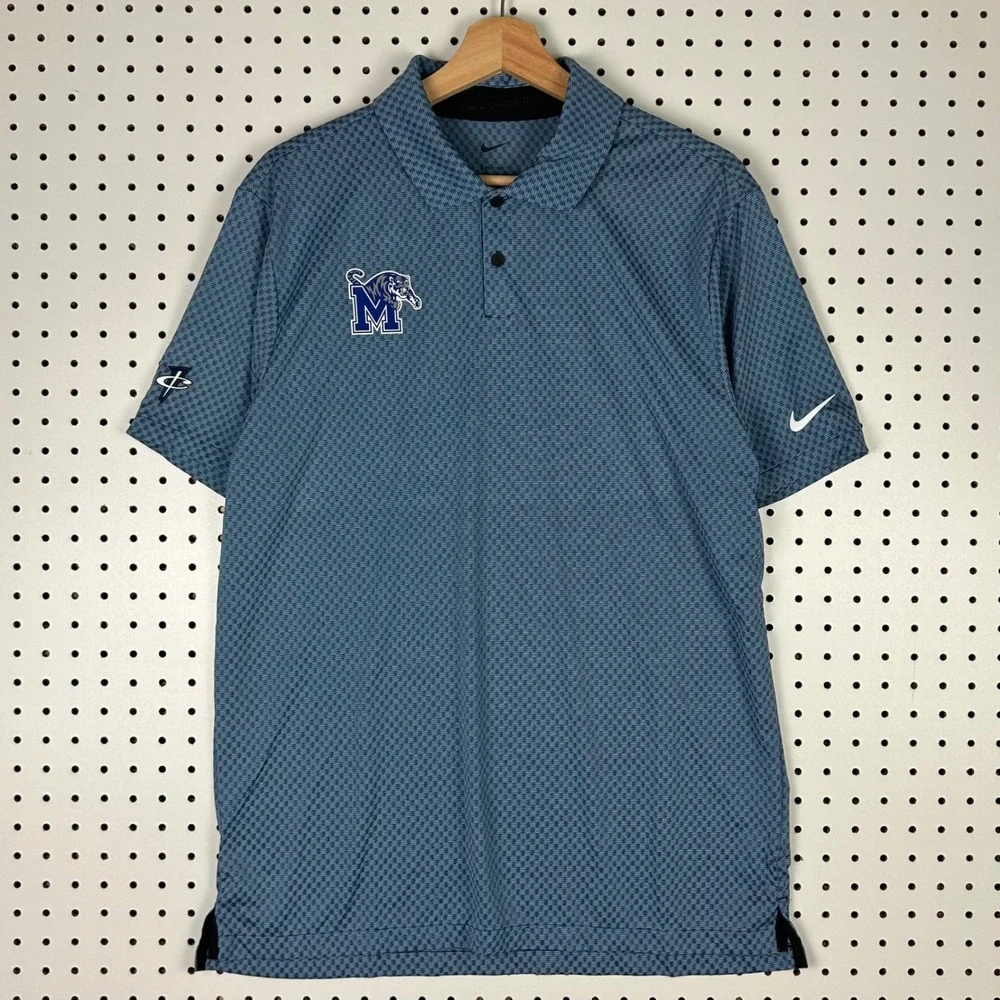 Nike 1 Cent Polo Golf Shirt Men's Medium Blue Penny Hardaway Golf PE Team Issued